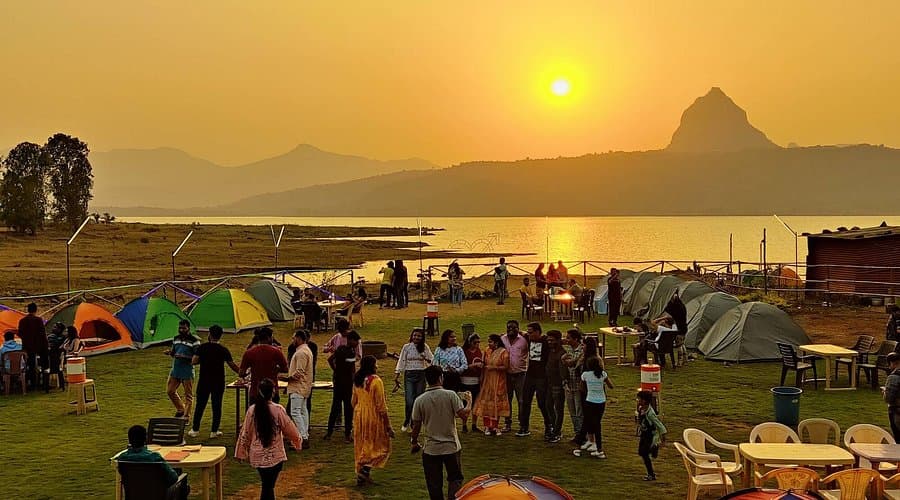 Lakeside Tent Camping with Games & Music